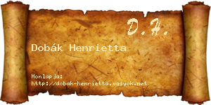 Dobák Henrietta névjegykártya