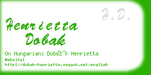 henrietta dobak business card